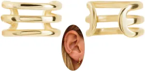 Gold Clip on Earrings Cartilage Earrings for Women Ear Cuffs for Women Non Piercing Silver Cuff Earrings 14K Gold Huggie Hoop Earring Gold Jewelry