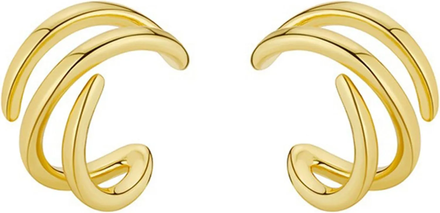 Gold Clip on Earrings Cartilage Earrings for Women Ear Cuffs for Women Non Piercing Silver Cuff Earrings 14K Gold Huggie Hoop Earring Gold Jewelry