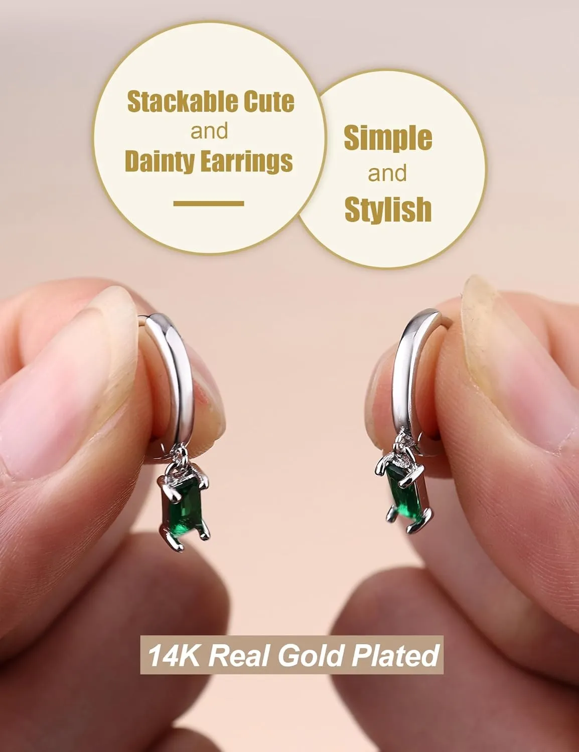 Gold Hoop Earrings for Women Hypoallergenic - 14K Gold Plated Dainty Stud Earrings Dangle Small Huggie Cartilage Earring Stacks Gold Jewelry