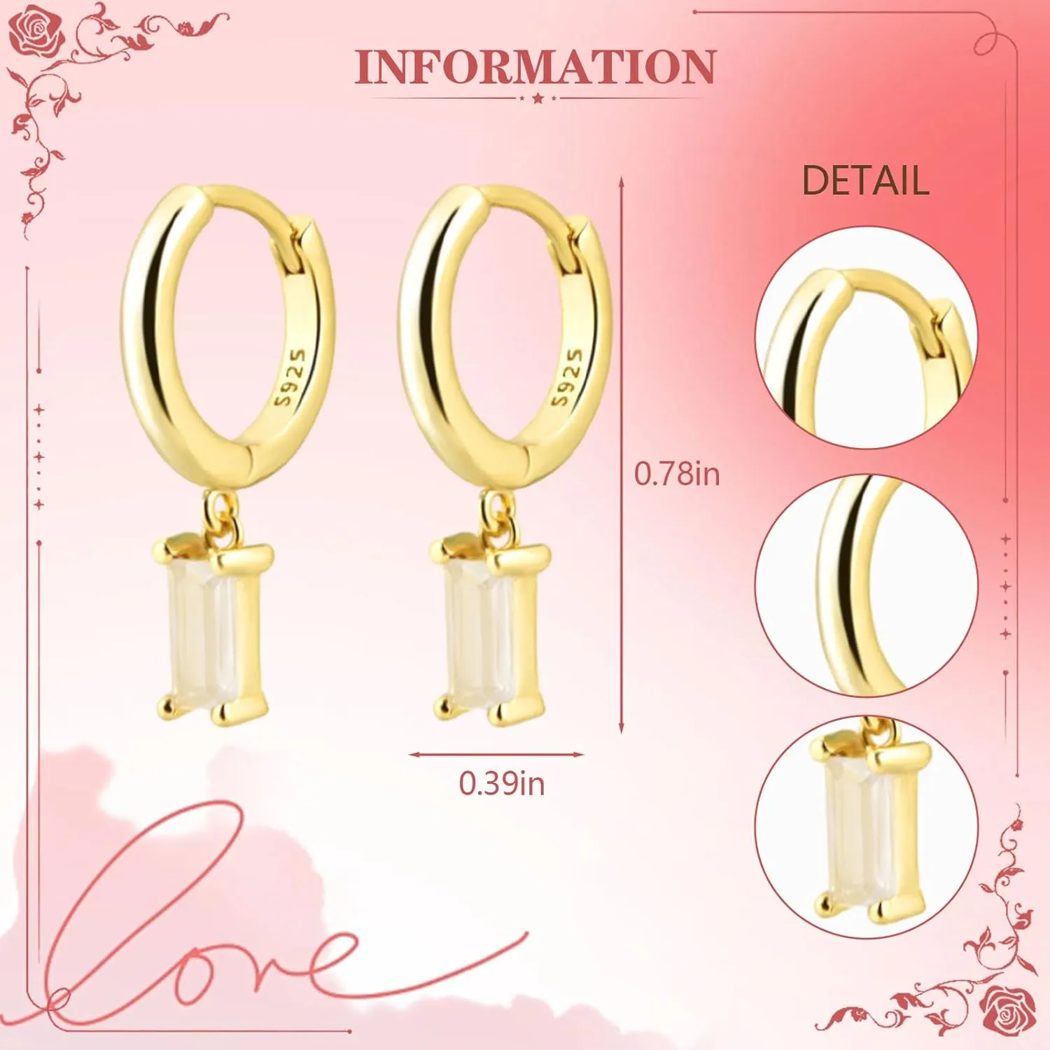 Gold Huggie Hoop Earrings with Small Green Drop Hoop Dangle Earrings for Women, 14K Gold Plated Hypoallergenic Hoop Drop Earrings Jewerly For Girls and Men (Green-Gold)