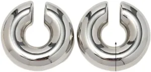 Gold Plated Stainless Steel Round Minimalism Ear Cuffs For Women