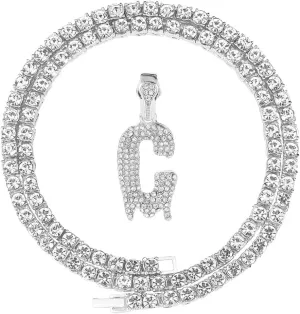 Gold Silver Initial Letter Necklaces for Men/Women, Dripping Initial Letter Pendant Necklaces A-Z, Mens Necklace Initial Letter chains