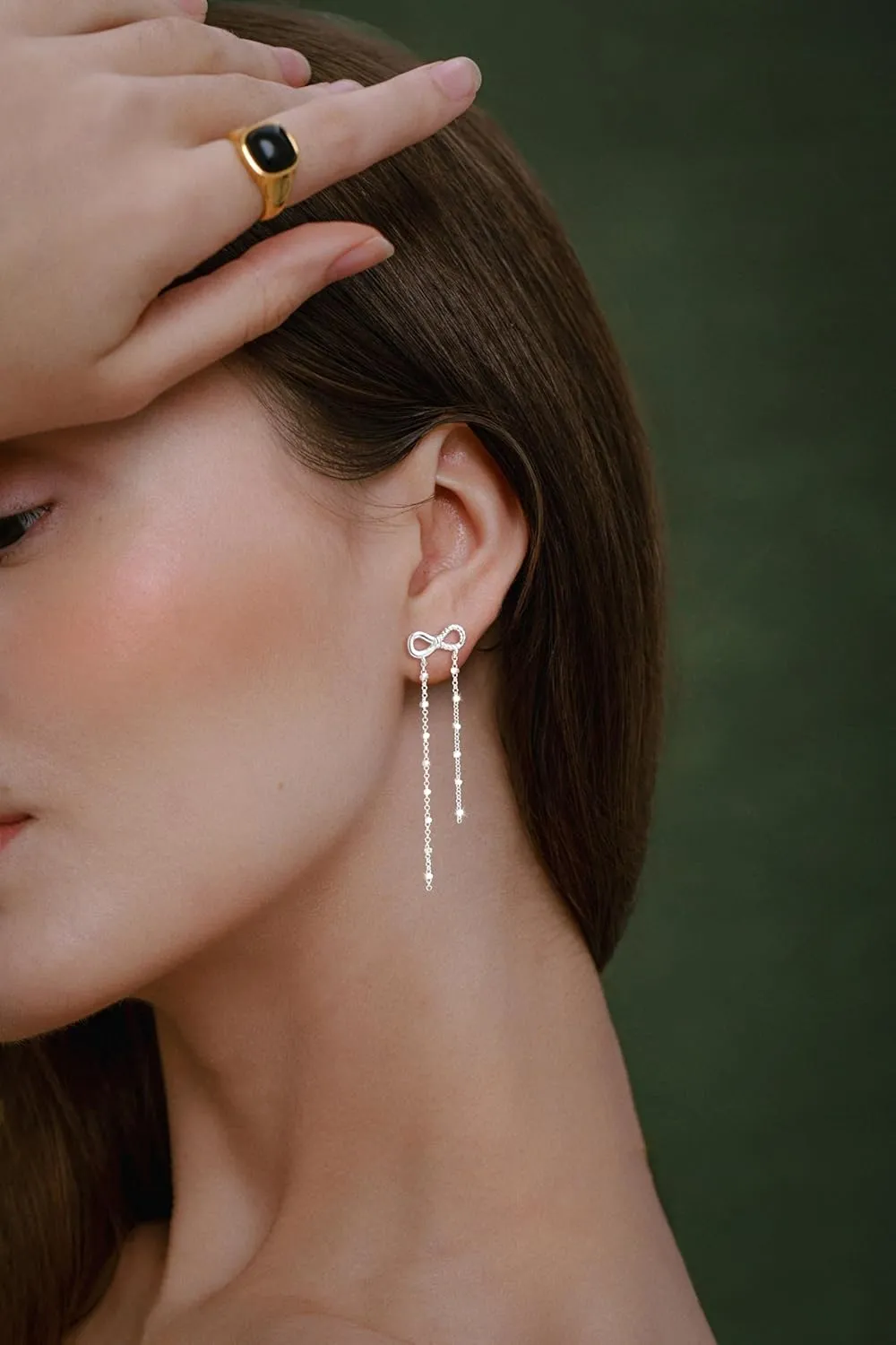 Gold/Silver Dangle Earrings for Women Dainty Long Hanging Chain Earrings Trendy Hypoallergenic Dangling Pearl Threader Earrings for Women Non-Tarnish Jewelry