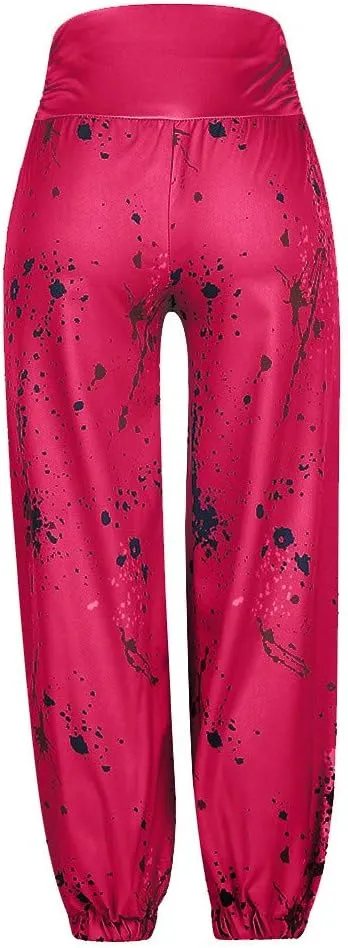 Harem Pants for Womens Fashion Tie-Dye High Waisted Ultra Stretchy Yoga Pants Loose Fit Casual Tapered Comfy Trousers