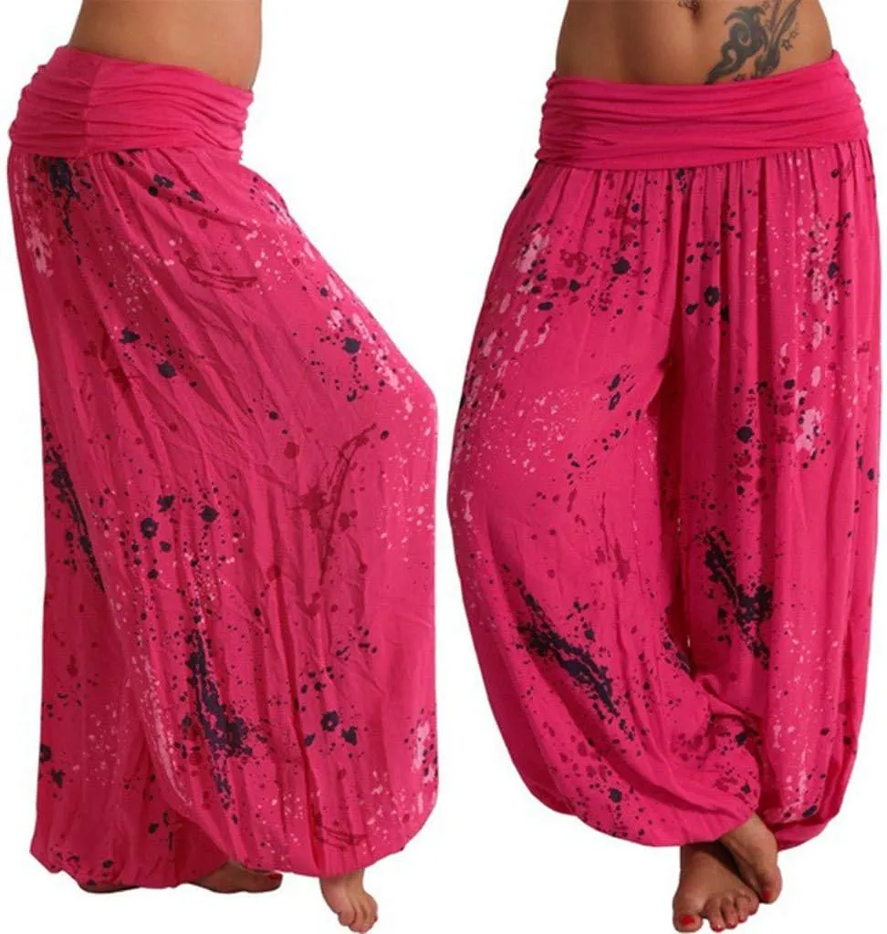 Harem Pants for Womens Fashion Tie-Dye High Waisted Ultra Stretchy Yoga Pants Loose Fit Casual Tapered Comfy Trousers