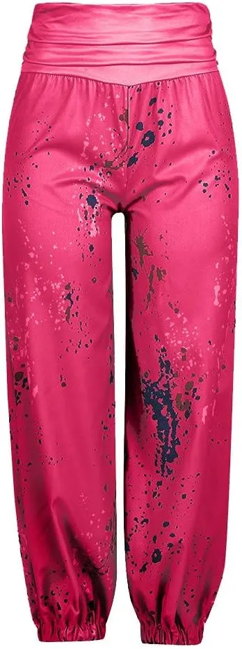 Harem Pants for Womens Fashion Tie-Dye High Waisted Ultra Stretchy Yoga Pants Loose Fit Casual Tapered Comfy Trousers