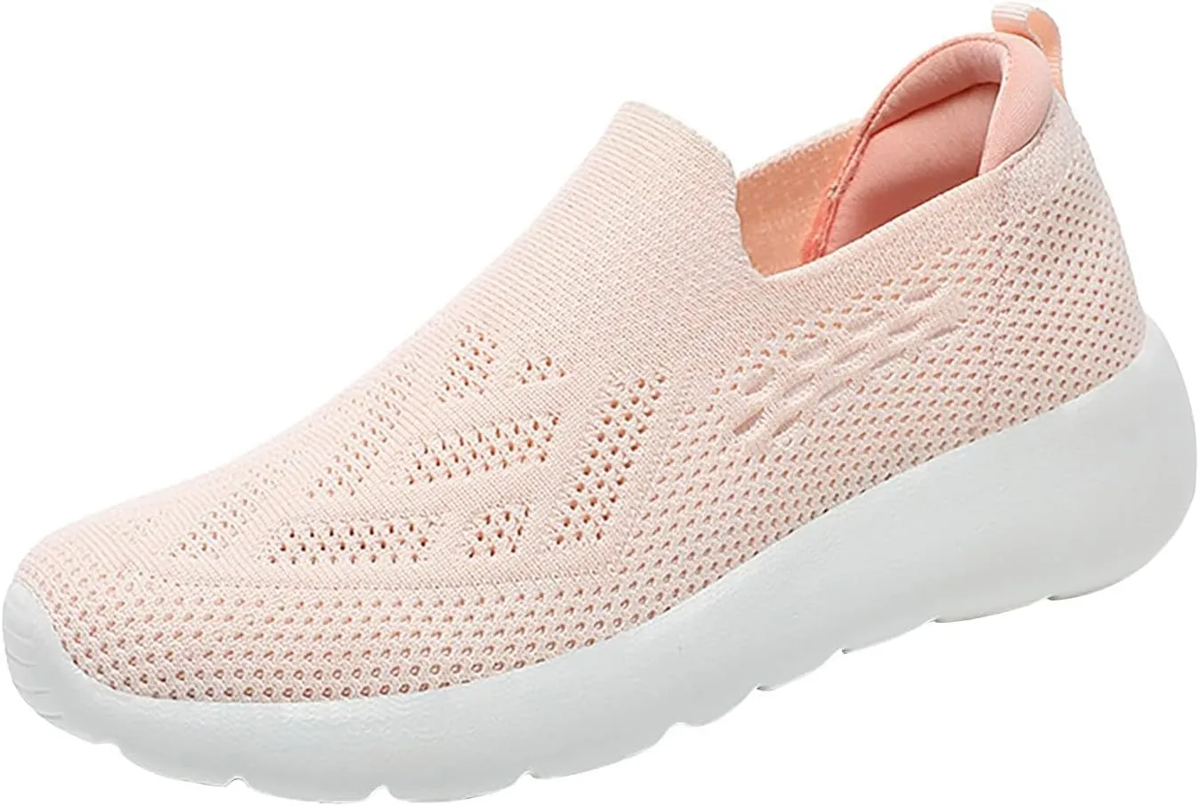 High Heel Sneakers for Women - Breathable Slip-On Wedge Shoes with Foam Cushioning (7.5 UK Soft red)