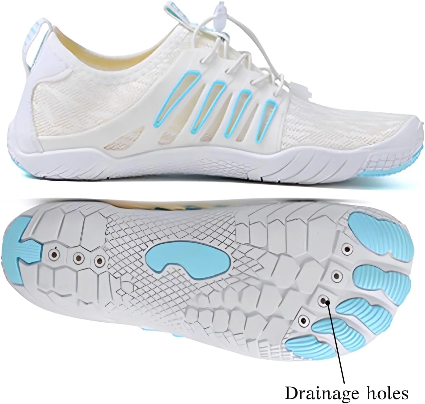 HiGropcore Water Shoes Men Women, Barefoot Wide Toe Box Beach Shoes, Quick Dry Breathable Swim Aqua Socks with Drainage
