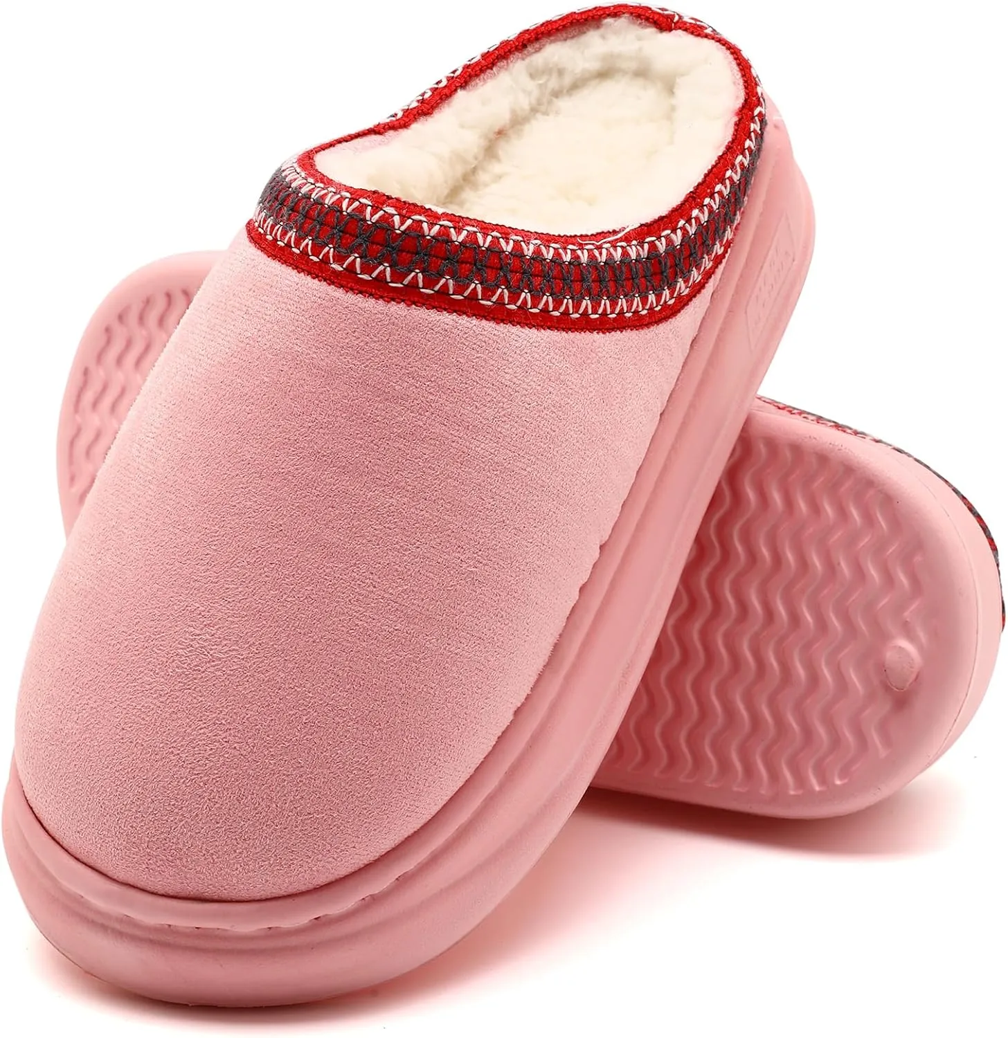 House Slippers for Woman Men, Womens slippers Platform EVA sole Warm Fuzzy Faux Fur Lined Suede Short Ankle Boots Memory Foam shoes for Women Anti-Slip Boot Indoor Size