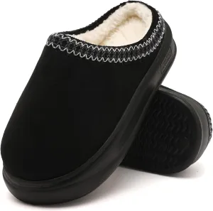 House Slippers for Woman Men, Womens slippers Platform EVA sole Warm Fuzzy Faux Fur Lined Suede Short Ankle Boots Memory Foam shoes for Women Anti-Slip Boot Indoor Size