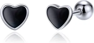 Hypoallergenic 925 Sterling Silver Stud Earrings for Women With Screw Back Small Butterfly Heart Flower Earrings for Girls Tragus Cartilage Jewelry Gifts