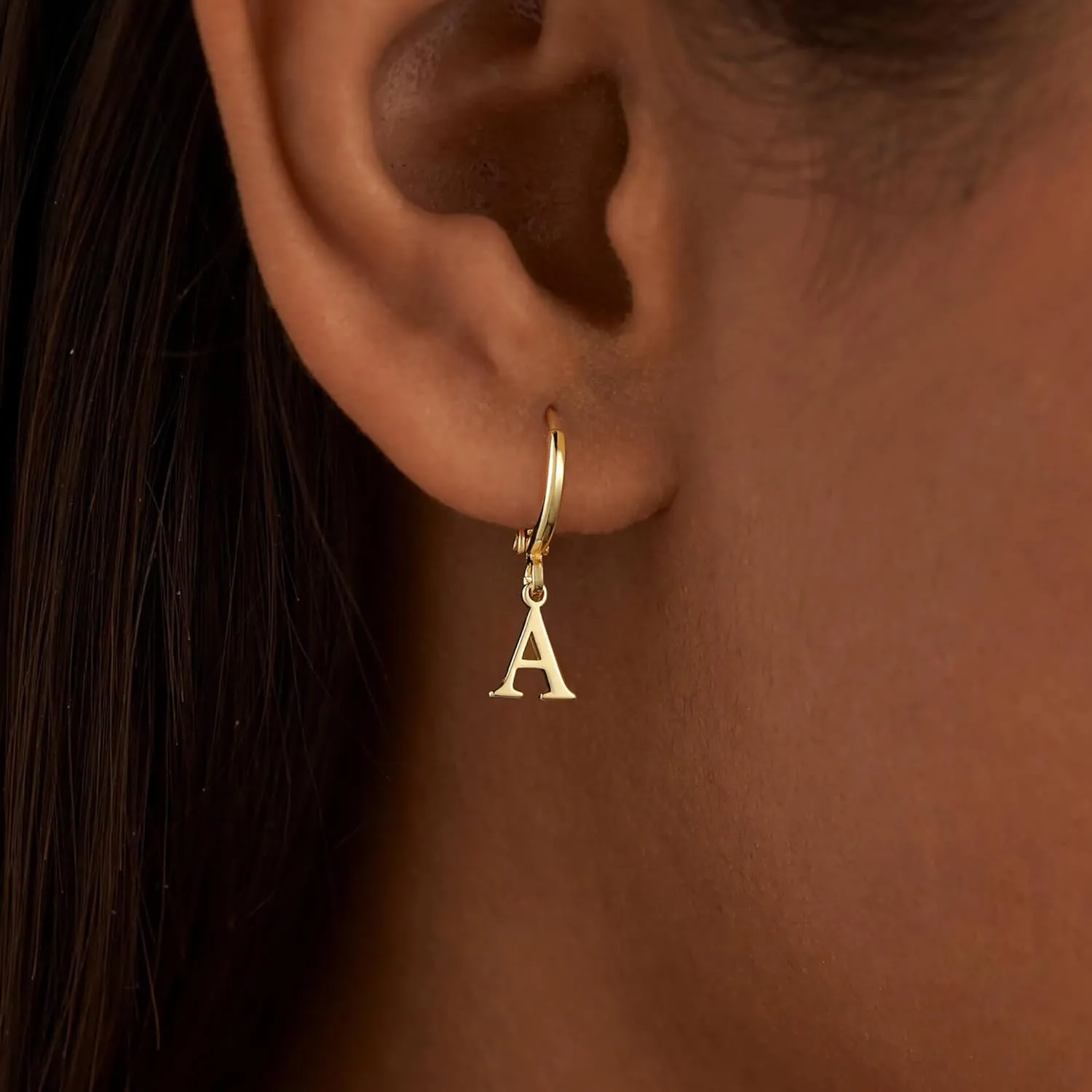 IEFWELL Initial Hoop Earrings - 925 Sterling Silver Post Hypoallergenic Small Gold Huggie Hoop Earrings, Dangle Earrings for Women Girls Jewelry Gifts for Women Mom