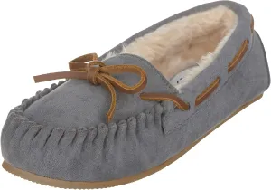 ILLUDE Womens Moccasin Slipper Vegan Suede Faux Fur Lined Indoor Outdoor Moccasins Slip On Loafers Moccasins Shoes
