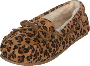 ILLUDE Womens Moccasin Slipper Vegan Suede Faux Fur Lined Indoor Outdoor Moccasins Slip On Loafers Moccasins Shoes