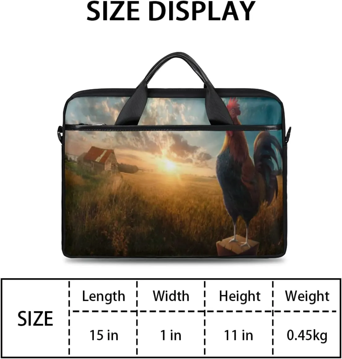 Independence Day Vintage Star Laptop Shoulder Messenger Bag Waterproof Laptop Briefcase Handle Padded Strap