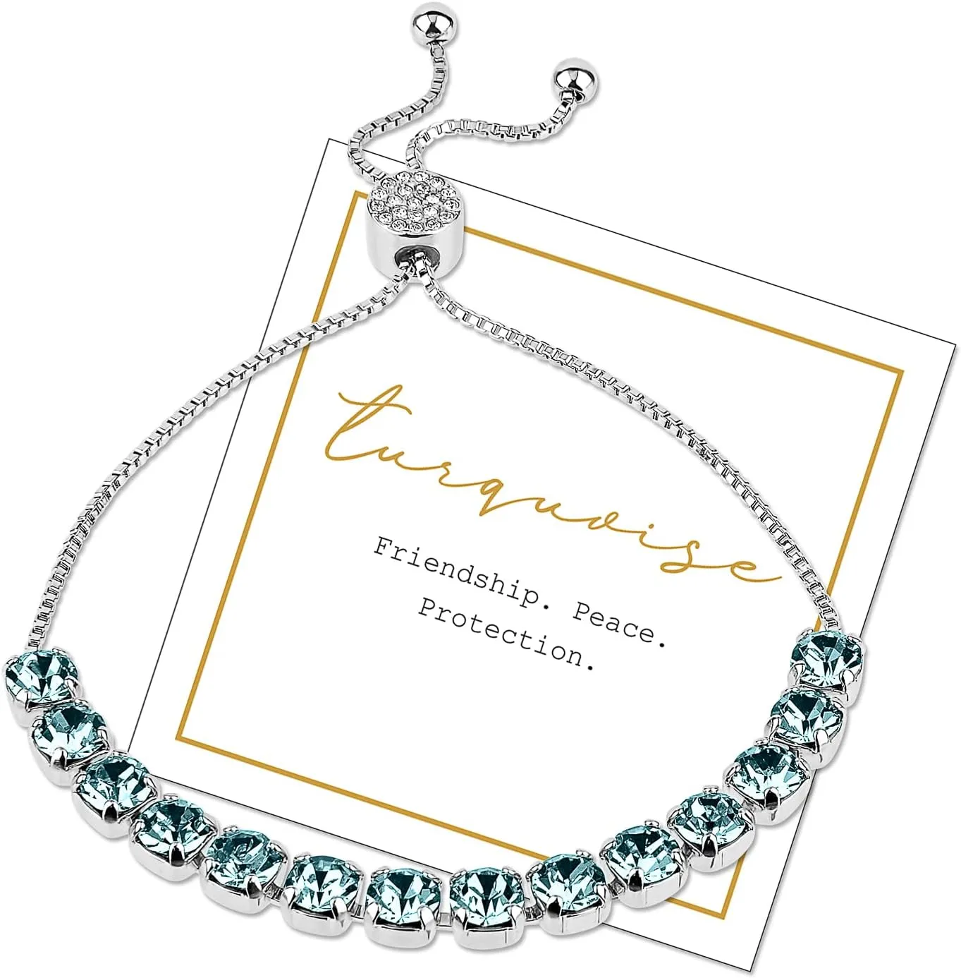 INSPIRED VOICES Easy Slider Adjustable Bracelets - Lariat & Tennis Styles for Women, Rhinestone Bracelets - Blue, Pink, Purple & More