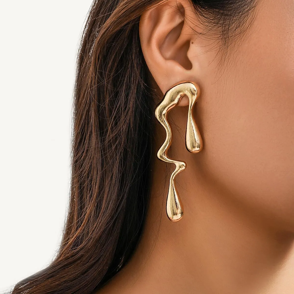 Irregular WaterDrop Earrings, Melted Liquid Irregular Stainless Steel Earrings, Embrace Minimalist Earrings, Statement Earrings for Women