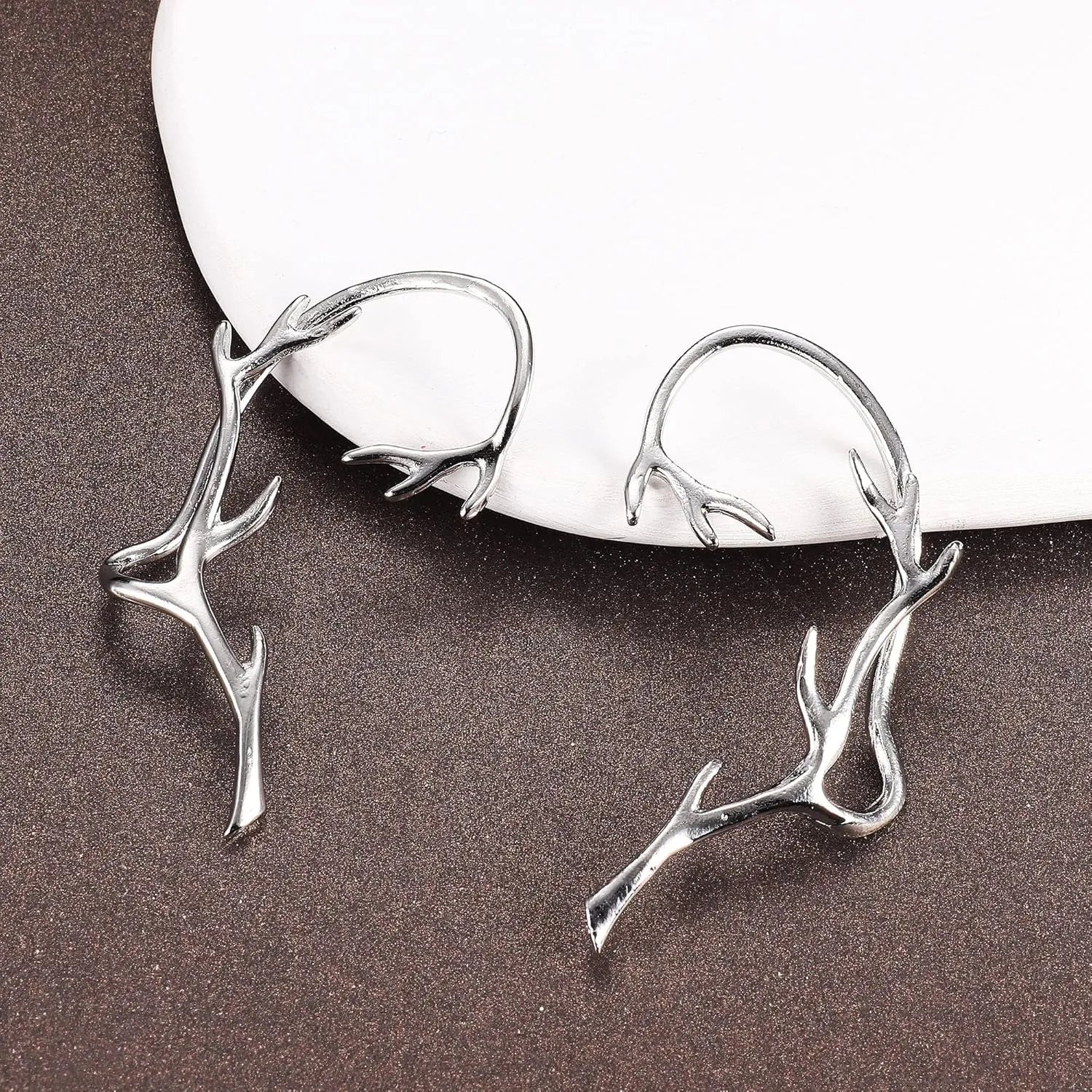 JeryWe Butterfly Ear Cuff Earrings for Women No Piercing Zircon Star Ear Clip Wrap Around Fake Earrings Ear Wrap Crawler Rhinestone Wrap Leaf Earrings for Women