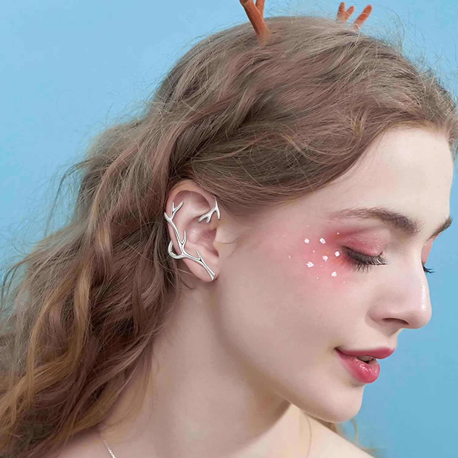 JeryWe Butterfly Ear Cuff Earrings for Women No Piercing Zircon Star Ear Clip Wrap Around Fake Earrings Ear Wrap Crawler Rhinestone Wrap Leaf Earrings for Women