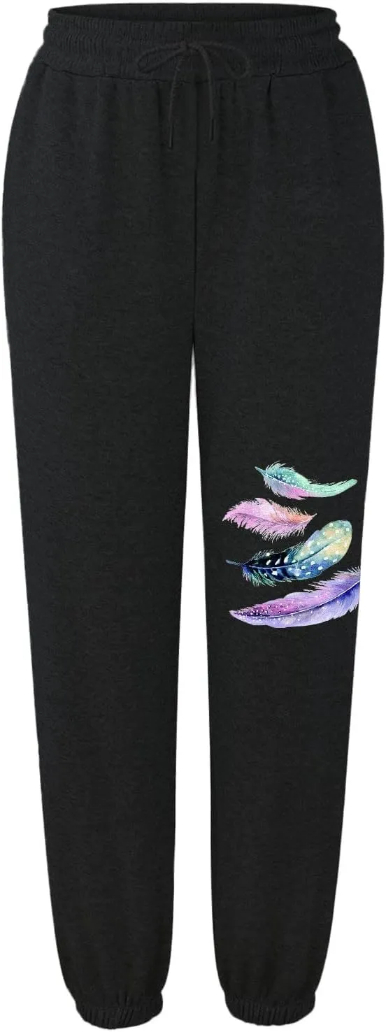 Jogger Pants for Women Stretchy Casual High Waisted Cinch Bottom Sweatpants Drawstring Elastic Waist Athletic Trousers