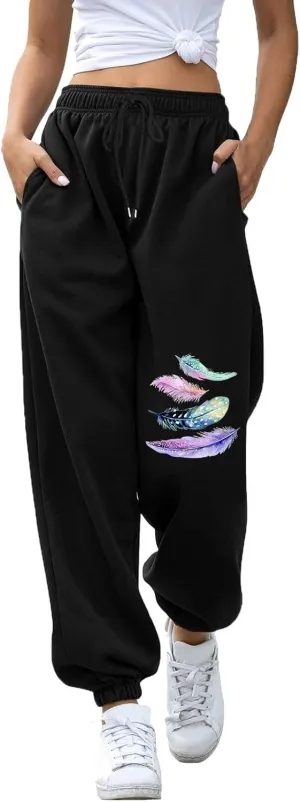 Jogger Pants for Women Stretchy Casual High Waisted Cinch Bottom Sweatpants Drawstring Elastic Waist Athletic Trousers