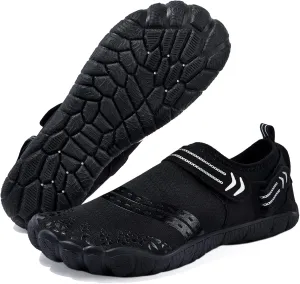 Josaywin Water Shoes for Men Quick Dry Wide Toe Aqua Shoes Adjustable Barefoot Sock for Swim Beach River Pool Surf