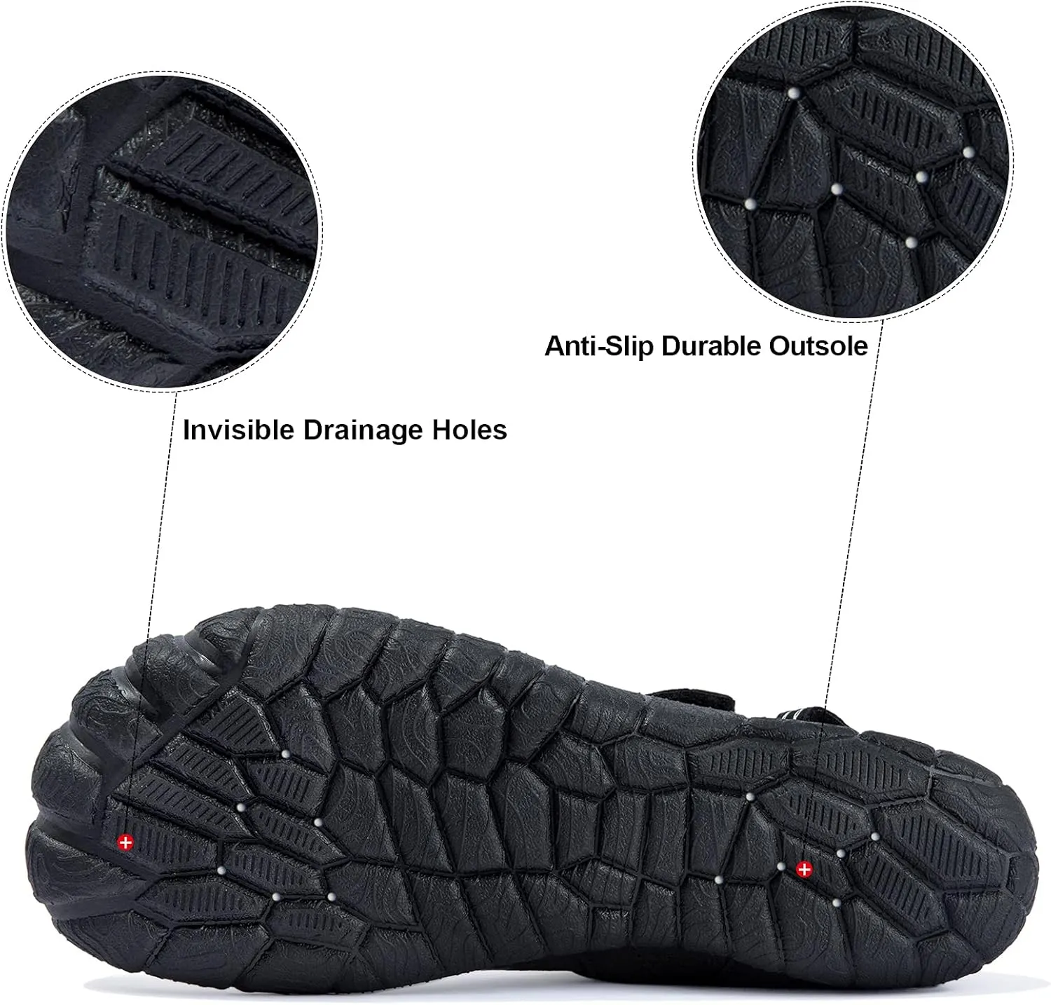 Josaywin Water Shoes for Men Quick Dry Wide Toe Aqua Shoes Adjustable Barefoot Sock for Swim Beach River Pool Surf