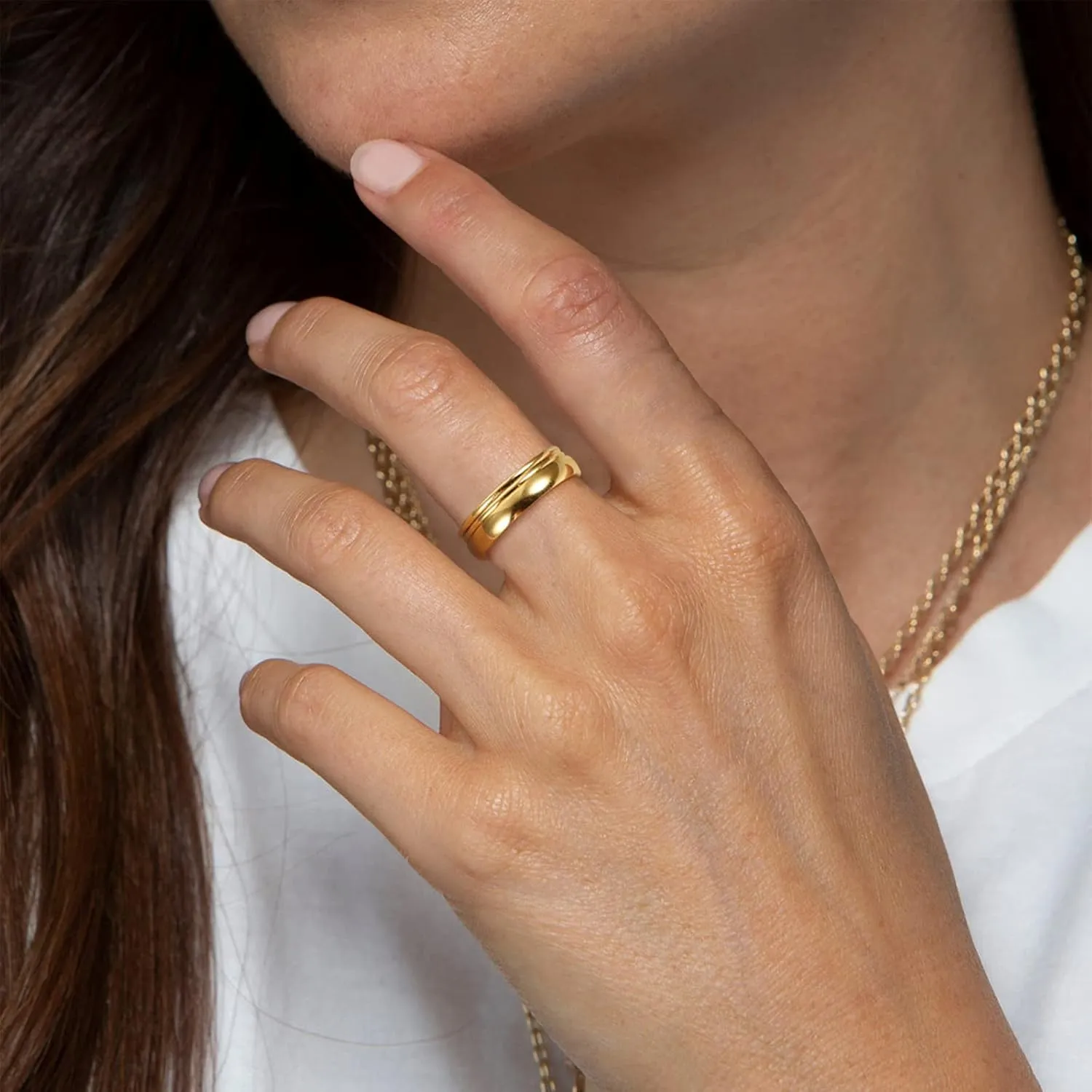 Jstyle 14K Gold Filled Stacking Rings for Women, Minimalist Stackable Gold Rings, Dainty Non Tarnish Pinky Thumb Statement Thin Band Rings Set, Comfort Fit 1mm 3mm