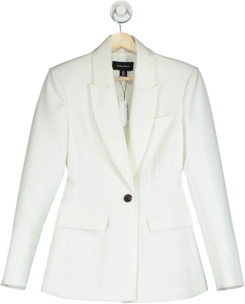 Karen Millen White Tailored Blazer UK 8