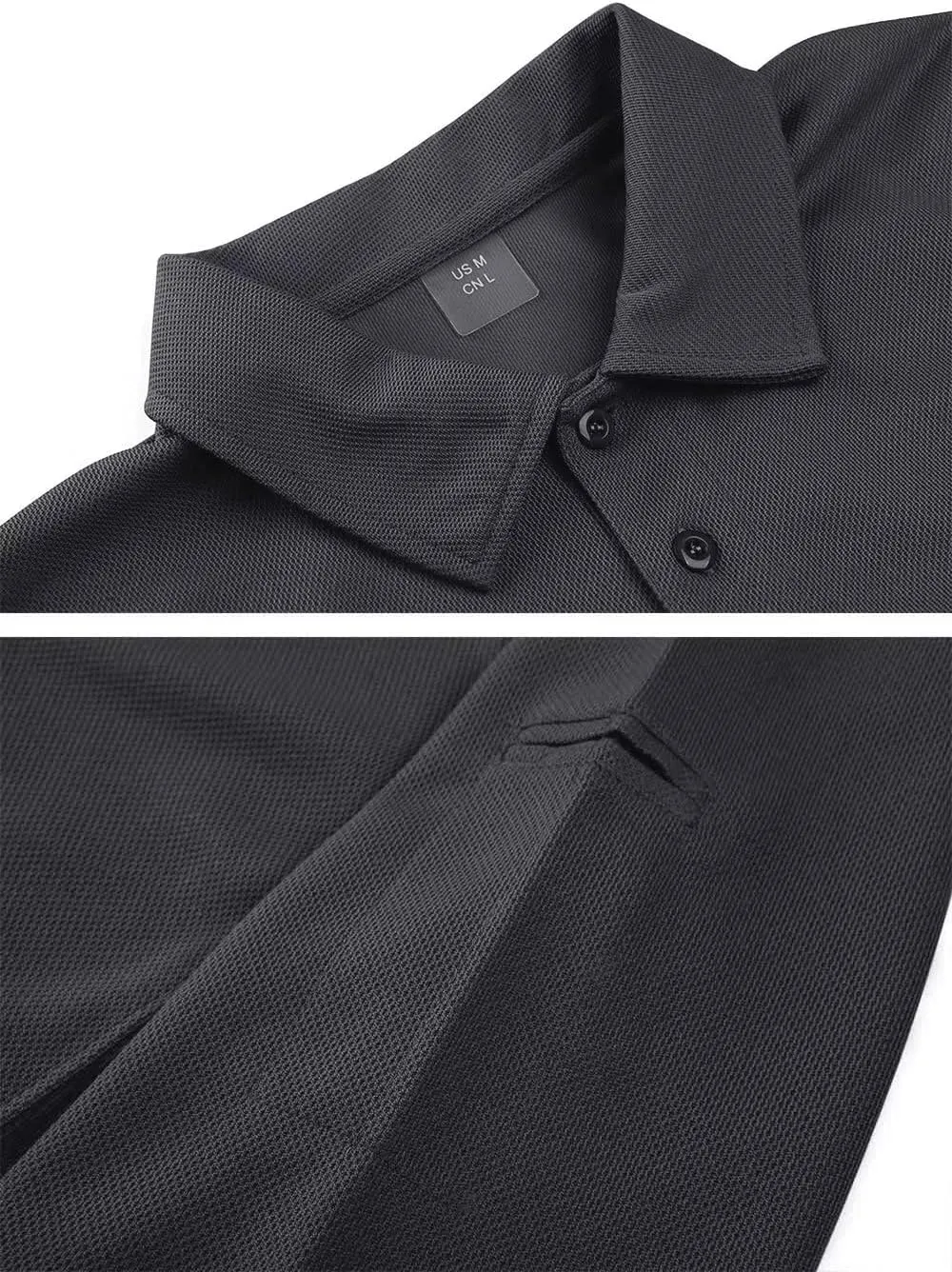 KEFITEVD Men's Jersey Polo Shirts Quick Dry Tactical Shirts Short Sleeve Outdoor Pique Performance Military Active Shirts