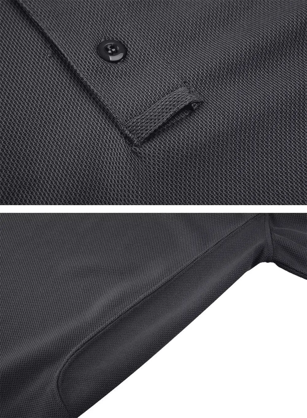 KEFITEVD Men's Jersey Polo Shirts Quick Dry Tactical Shirts Short Sleeve Outdoor Pique Performance Military Active Shirts