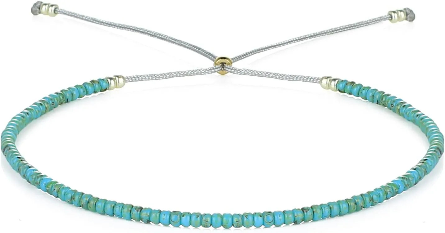 KELITCH Colorful Friendship Bracelets Beaded Thin Strand Bracelets Women Fashion Jewelry