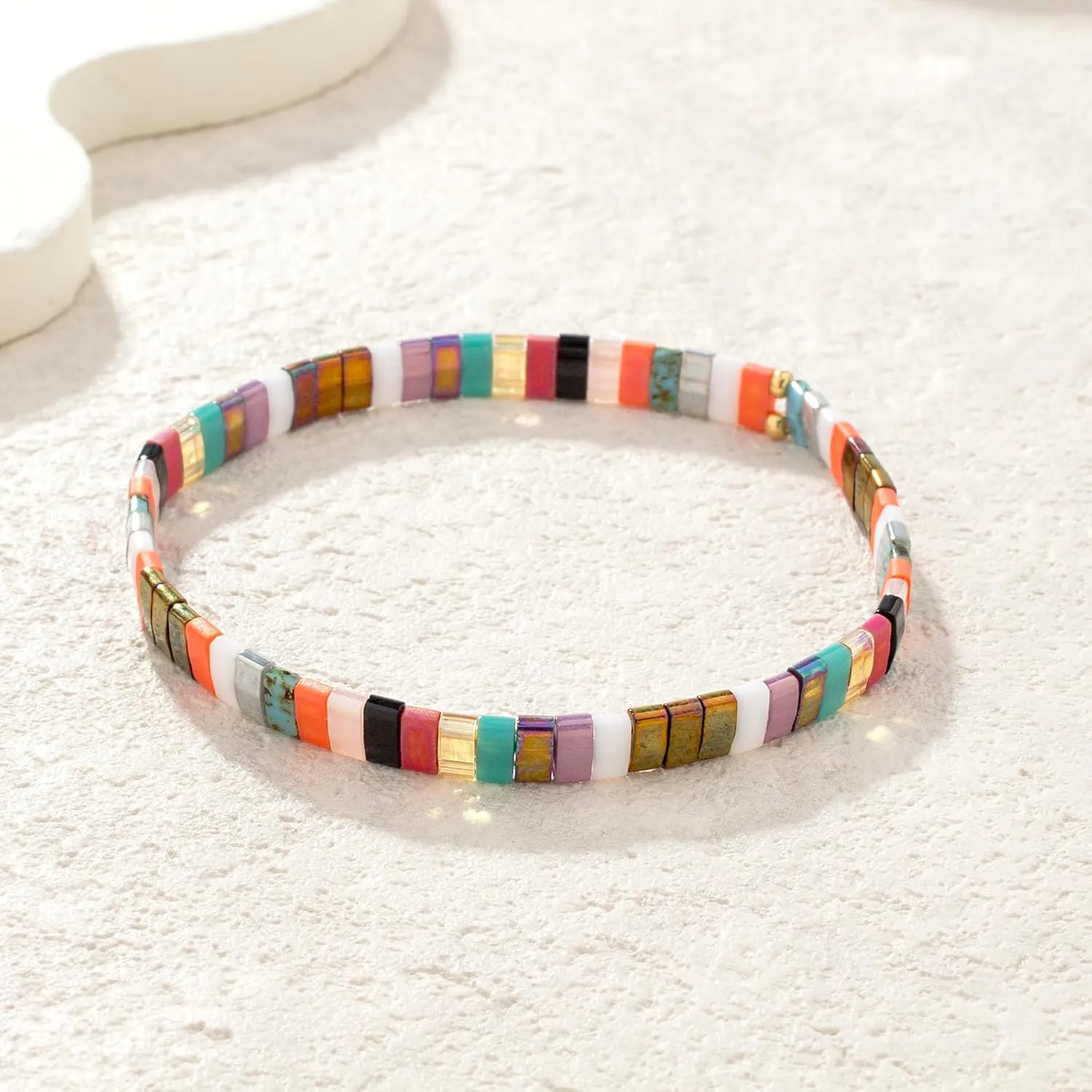 KELITCH Women Stretch Bracelets Tila Beaded Candy Colors Friendship Bracelets New