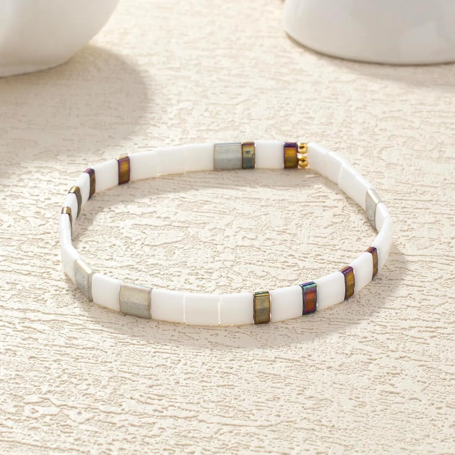 KELITCH Women Stretch Bracelets Tila Beaded Candy Colors Friendship Bracelets New