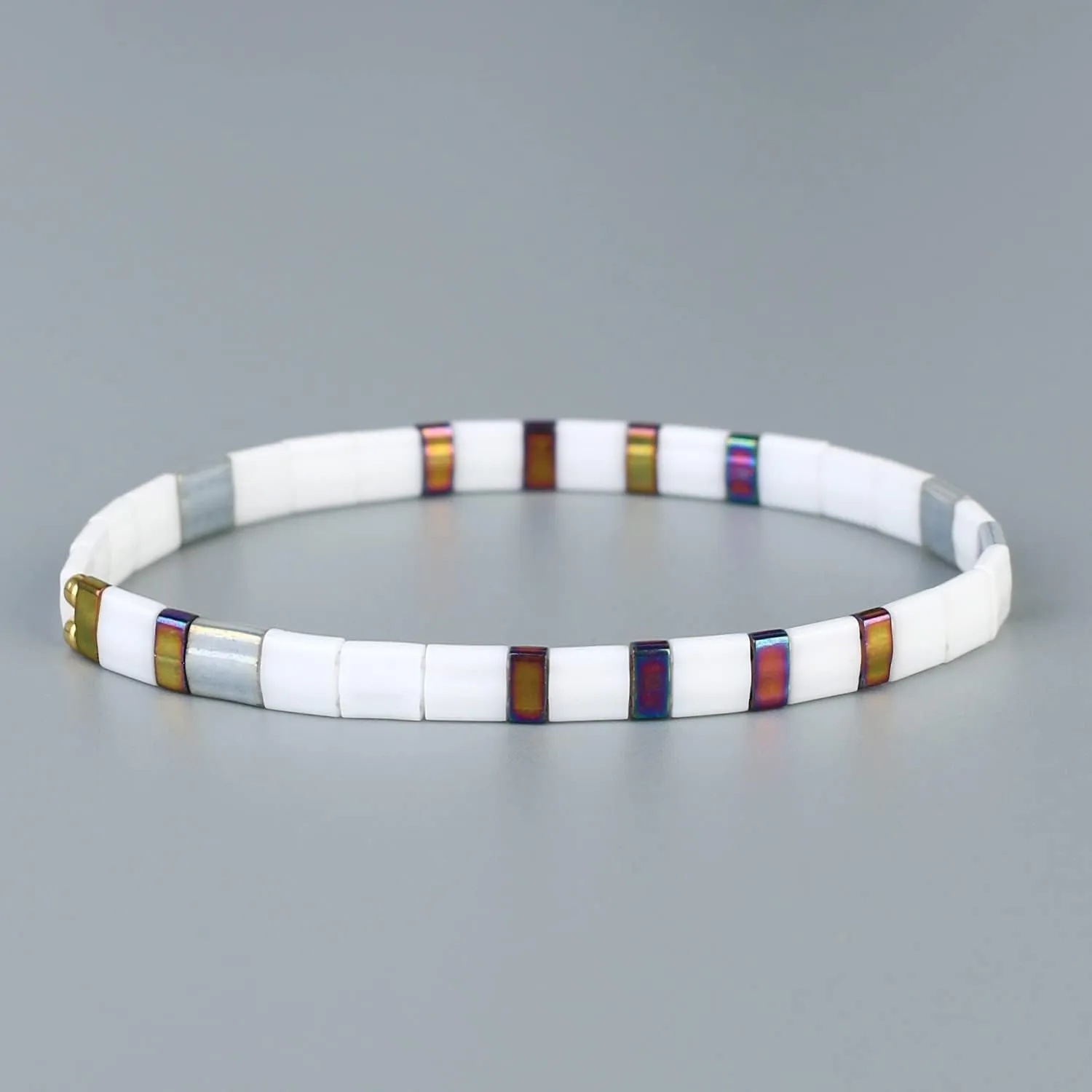 KELITCH Women Stretch Bracelets Tila Beaded Candy Colors Friendship Bracelets New