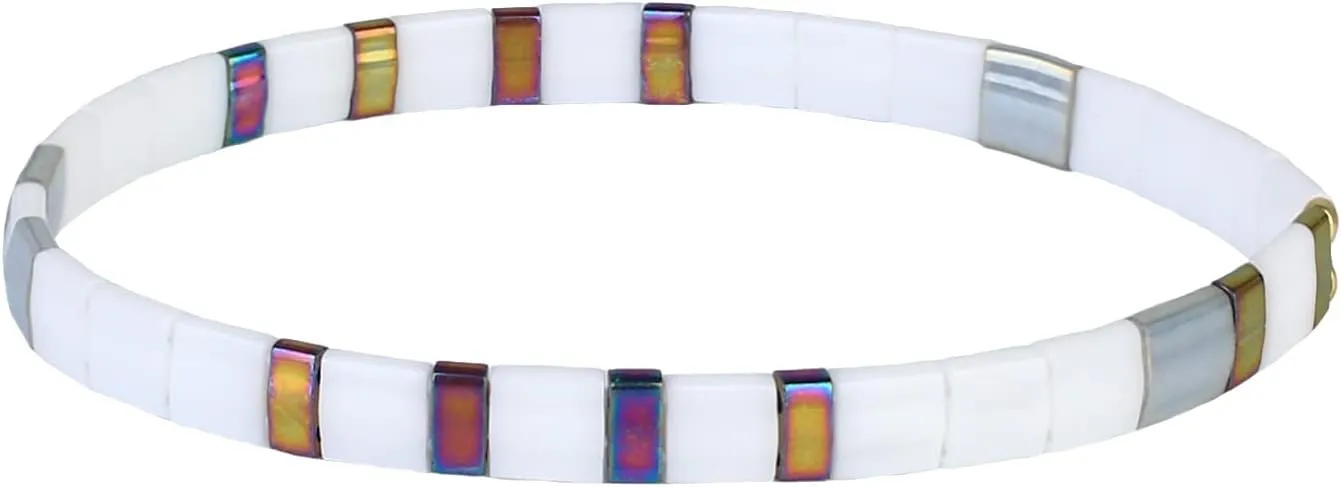 KELITCH Women Stretch Bracelets Tila Beaded Candy Colors Friendship Bracelets New