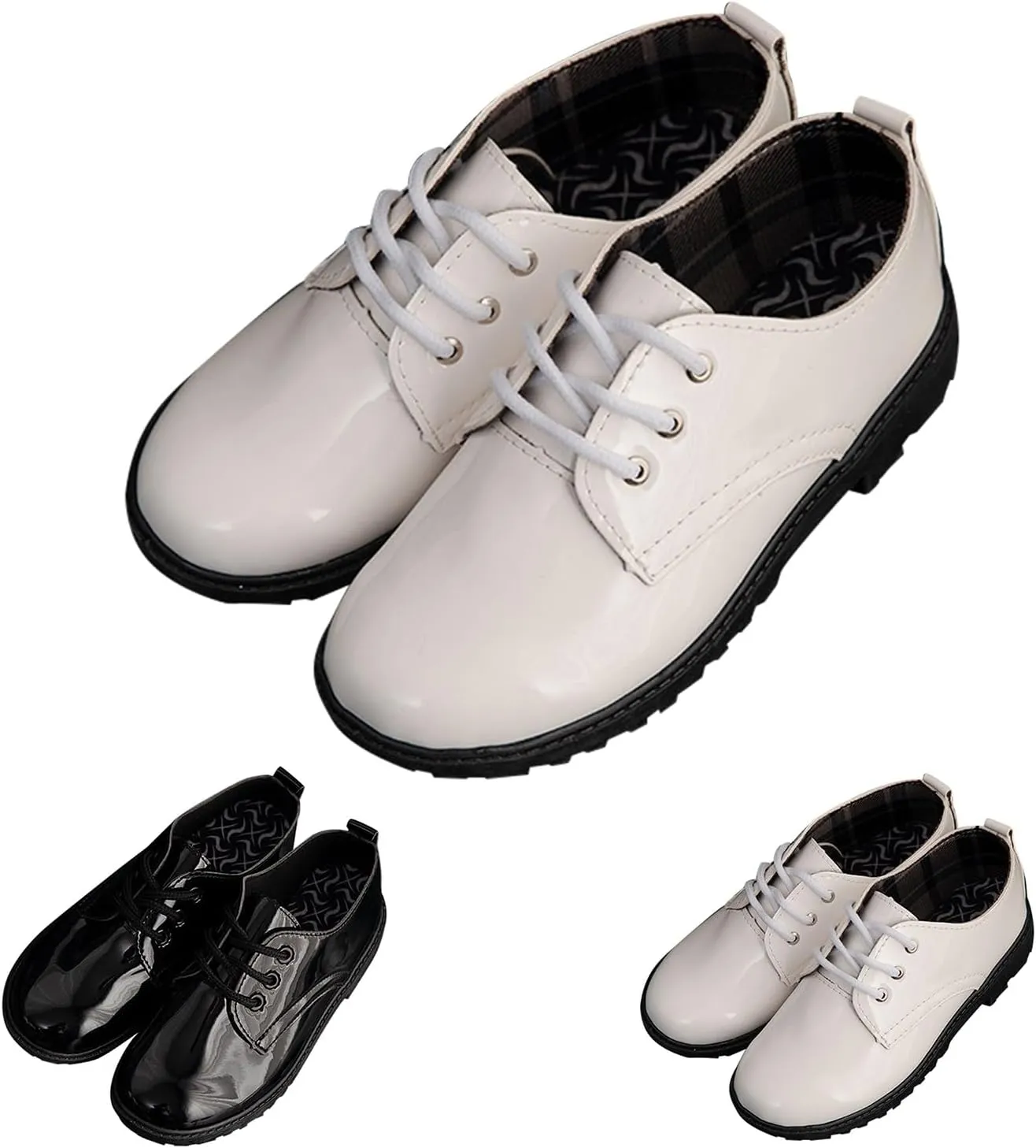 Kids Formal Leather Lace Shoes Boys Girls Wedding Uniform Elegant Cute Flat Sneakers School Birthday Ankle Dress Shoes