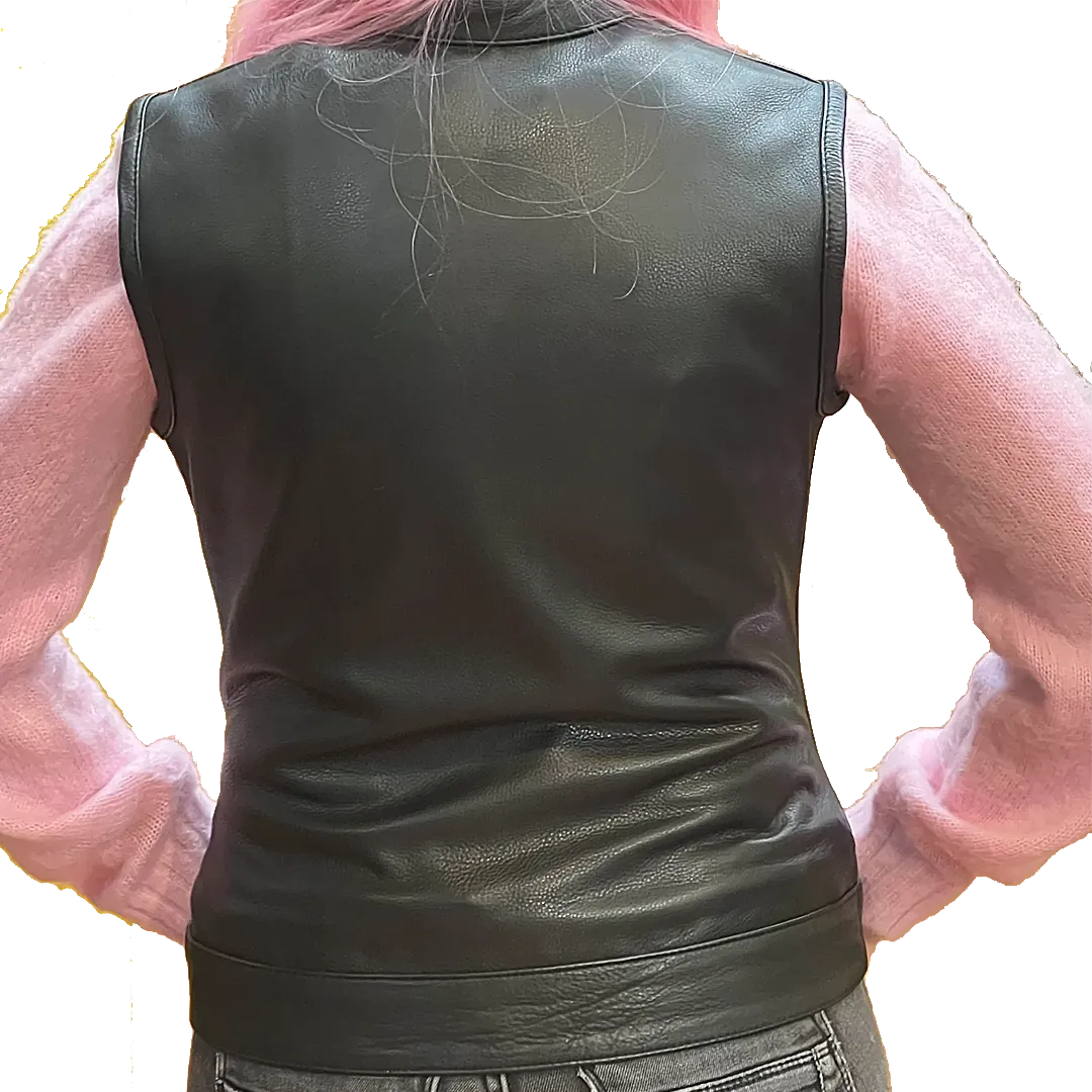 Ladies Dot Leather Club Vest