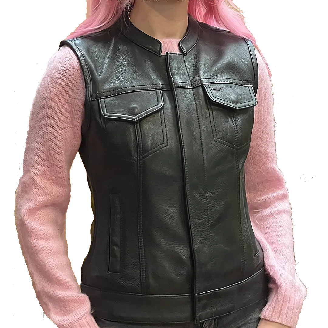 Ladies Dot Leather Club Vest