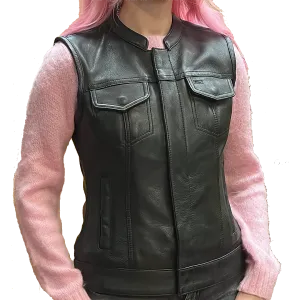 Ladies Dot Leather Club Vest