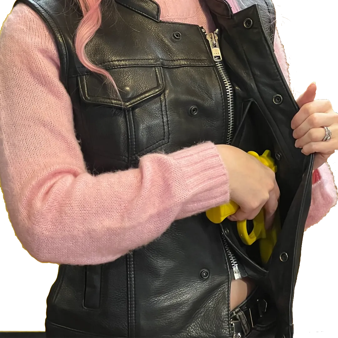 Ladies Dot Leather Club Vest