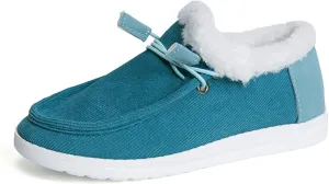 Lausiuoe Cute Winter Boots For Women Fashion Warm Snow Fuzzy Ankle Booties Silp On Comfortable Casual Fur Lined Loafers Shoes