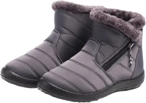 Lausiuoe Snow Boots For Women Waterproof Insulated Wide Width Fur Lined Winter Ankle Booties Outdoor Comfortable Shoes