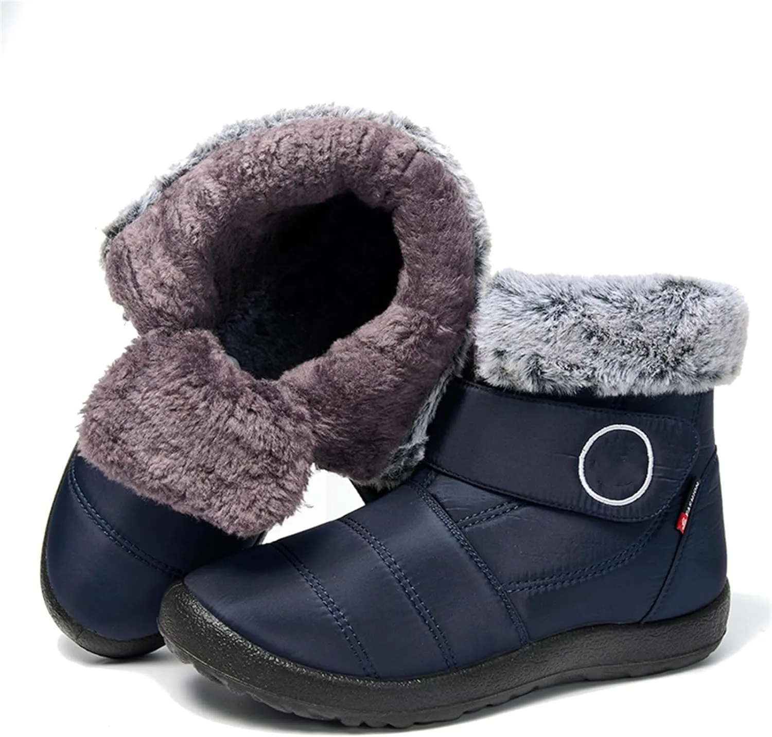 Lausiuoe Snow Boots For Women Waterproof Insulated Wide Width Winter Ankle Booties Warm Fur Lined Outdoor Walking Shoes
