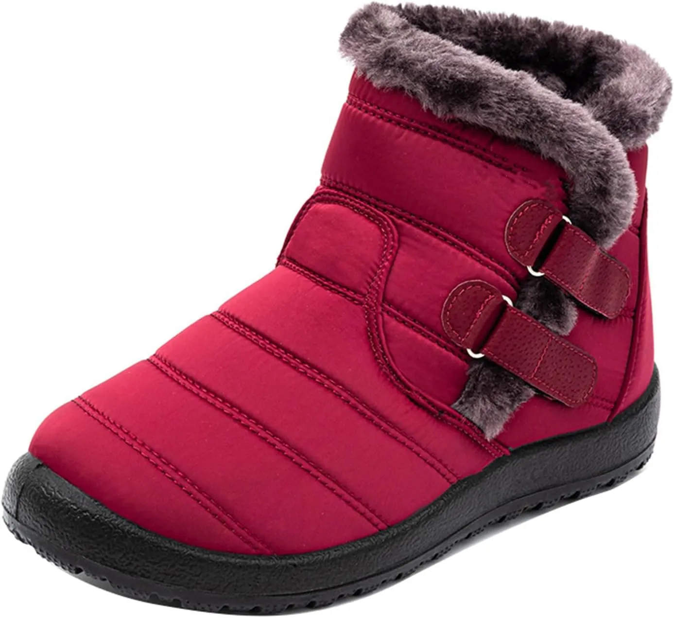 Lausiuoe Winter Boots For Women Waterproof Snow Non Slip Fur Lined Warm Slip On Booties Comfortable Outdoor Shoes
