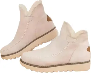 Lausiuoe Winter Dress Boots For Women 2024 Snow Boots Outdoor Warm Fur Lined Comfortable Fuzzy Loafers Shoes Ankle Booties