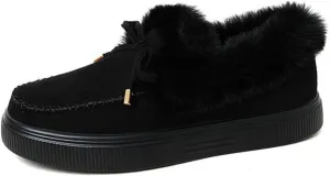 Lausiuoe Winter Fashion Boots For Women 2024 Snow Boots Warm Casual Trendy Comfortable Slip On Outdoor Fur Lined Fuzzy Shoes