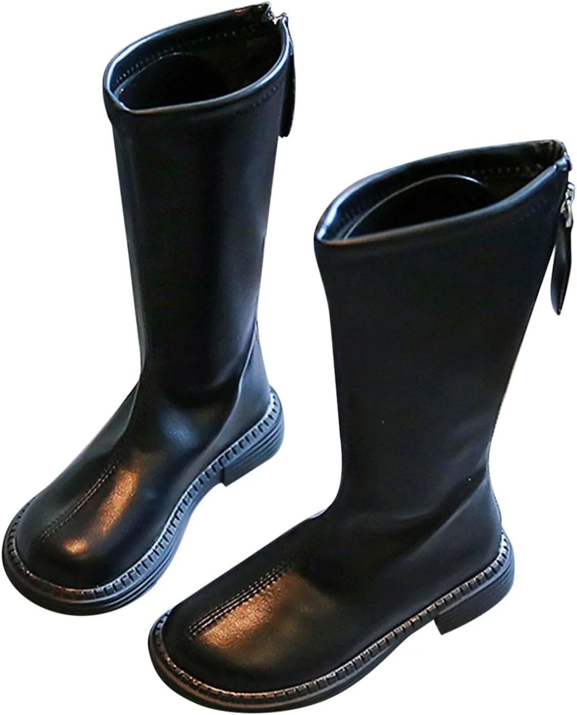 Leather Soft Boots For Girls Kids Childrens Side Zipper Dress Dance Shoes Outdoor Long Non Slip Warm aterproof Shoes