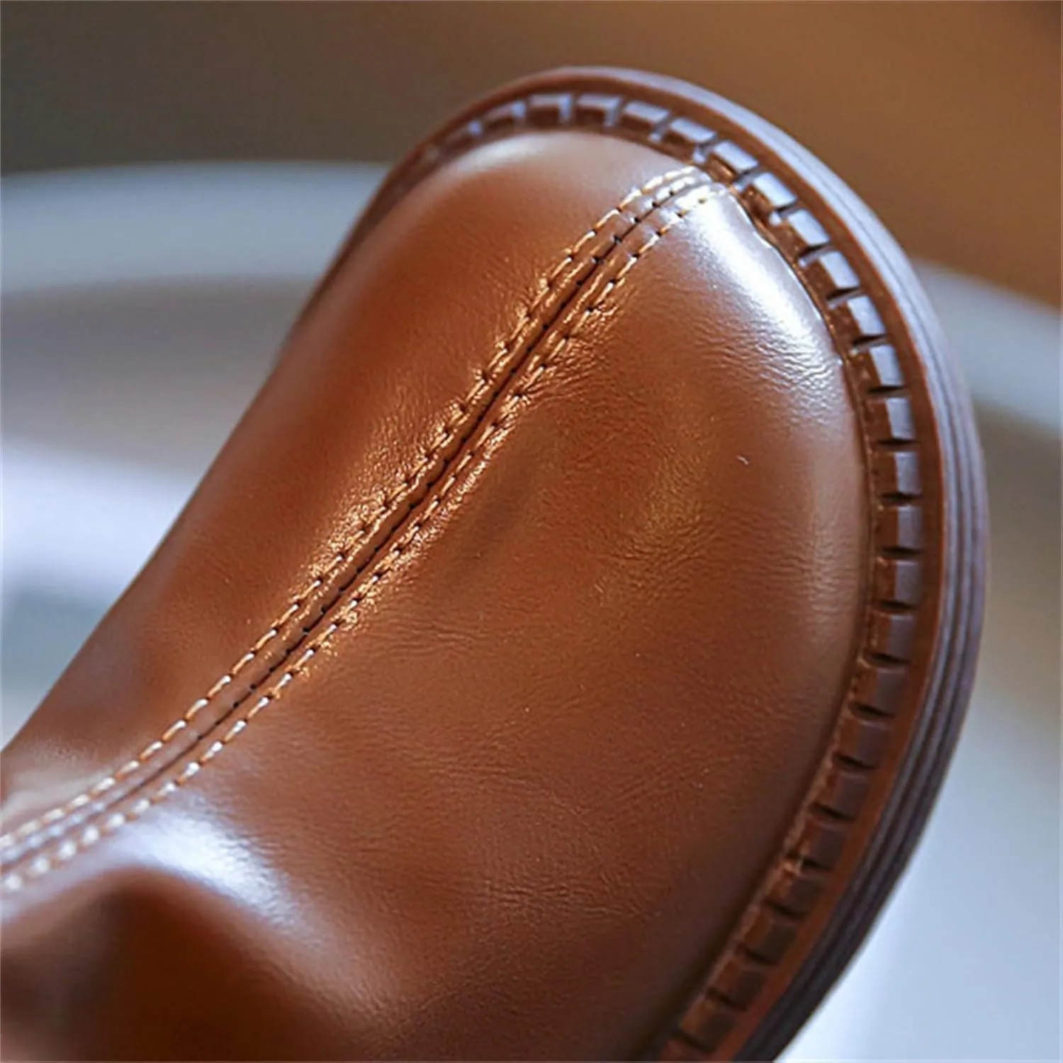 Leather Soft Boots For Girls Kids Childrens Side Zipper Dress Dance Shoes Outdoor Long Non Slip Warm aterproof Shoes