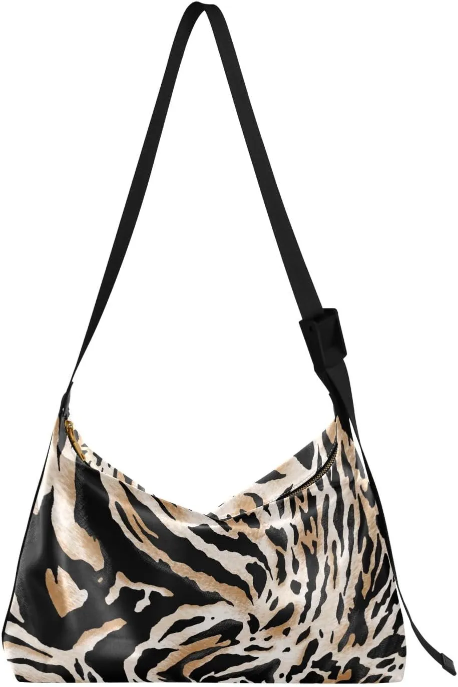Leopard Zebra Tiger Skin Hobo Crossbody Bags for Women Leather Large Shoulder Bag Cross Body Animal Print Trendy Womens Tote Bags Handbag for Travel Shopping